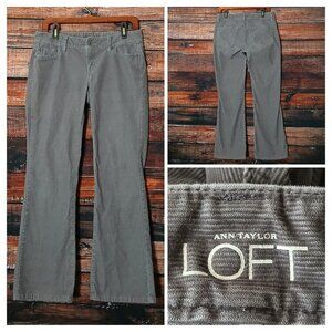 Ann Taylor LOFT Corduroy Pants Size 4 27 Curvy Boot Cut Gray Low Rise